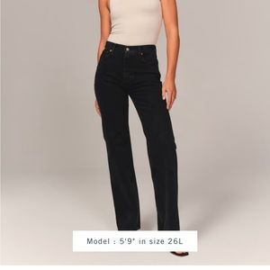 Abercrombie & fitch the 90s straight ultra high rise jeans - black